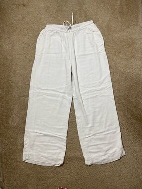 Abercrombie & Fitch White Drawstring Waist Lounge Pants